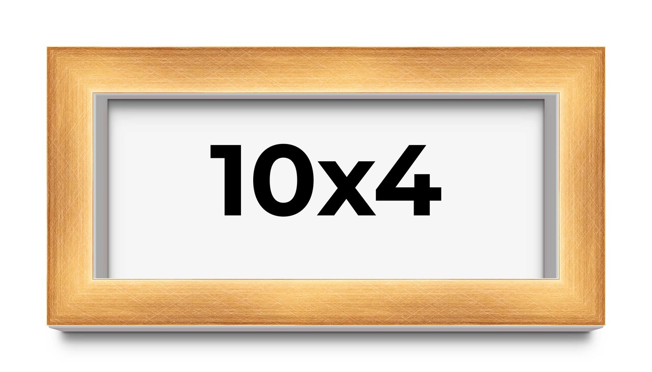 Panoramic Minimalist Shadow Box Brown Picture Frame - UV Acrylic, Backing, Hanging Hardware